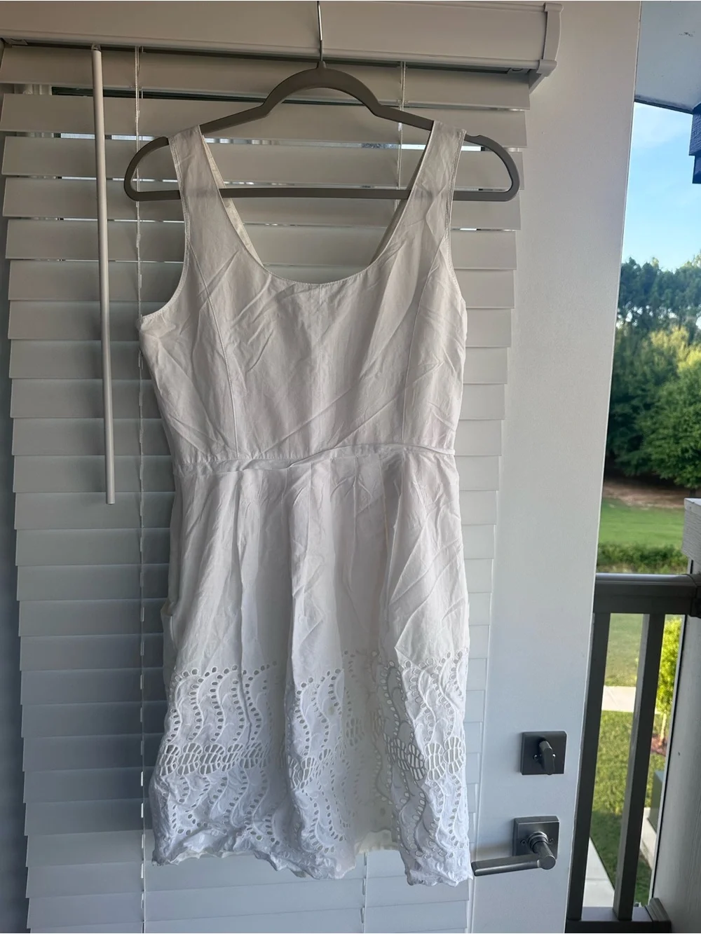 Jcrew White Eyelet V-Neck Summer Dress